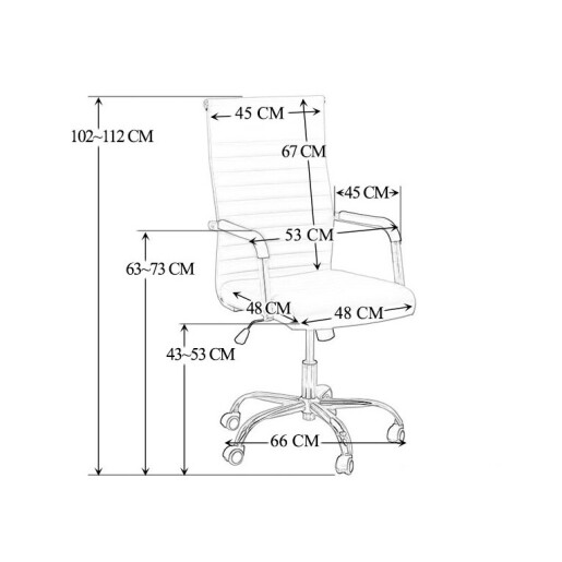 Scaun birou negru, piele ecologica, baza si brate din metal