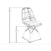 Scaun living tapitat, alb, 46x40x84cm