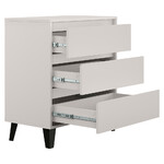 comoda cu 3 sertare gri casmir