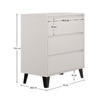 comoda cu 3 sertare gri casmir