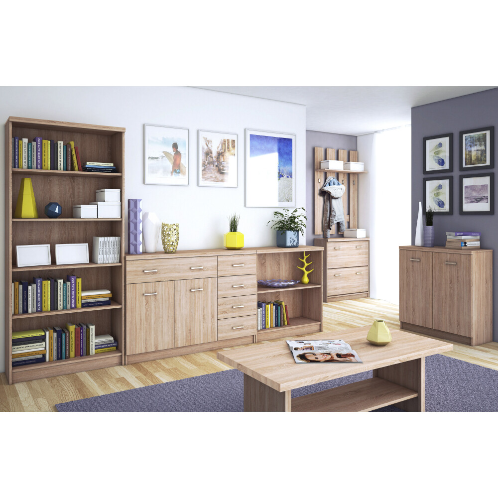 comoda-stejar-sonoma-cu-2-usi-si-5-sertare-1 comoda stejar sonoma cu 2 usi si 5 sertare