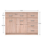 comoda stejar sonoma cu 2 usi si 5 sertare